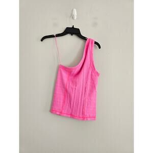 Anthropolgie Pilcro Pink Rose Ribbed One Shoulder Tank S NWT